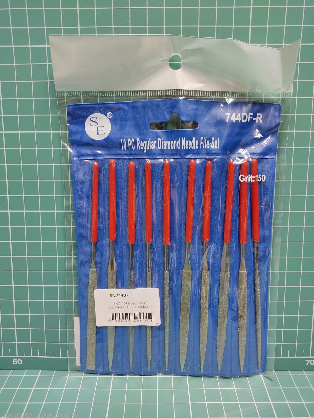 SN744DF Набор из 10 алмазных 140 мм надфилей
