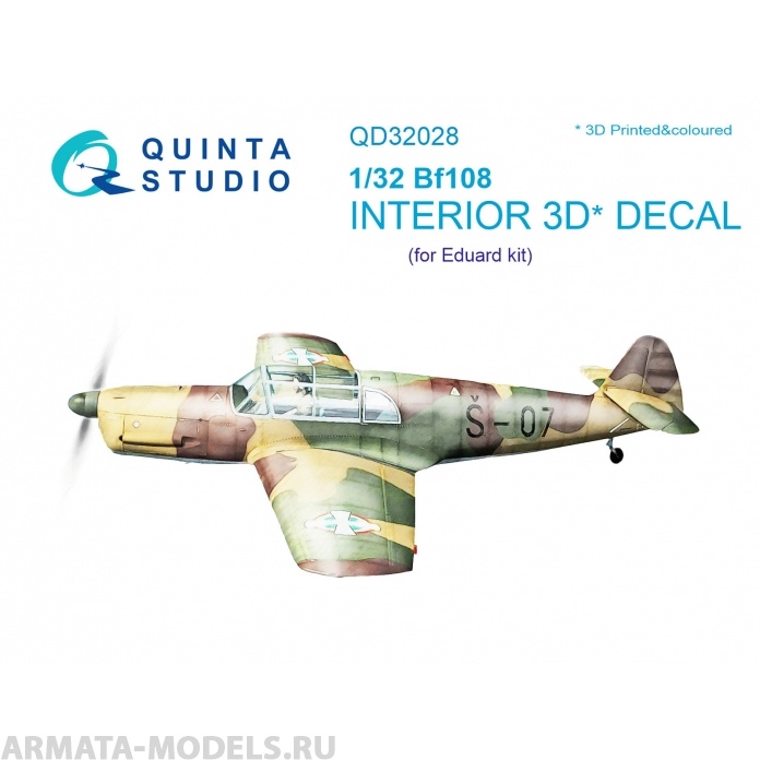 QD32028 3D Декаль интерьера кабины Bf 108 (для модели Eduard)