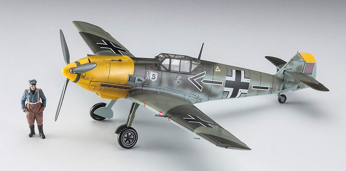 07500 Истребитель с фигурой Messerschmitt Bf109E-4 «Galland» w/Figure Hasegawa