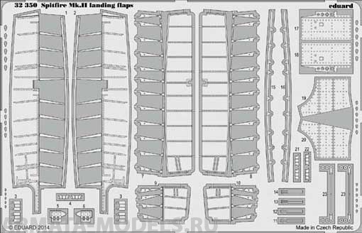 32356ED  Spitfire Mk.II landing flaps (for Revell kit) 1/32
