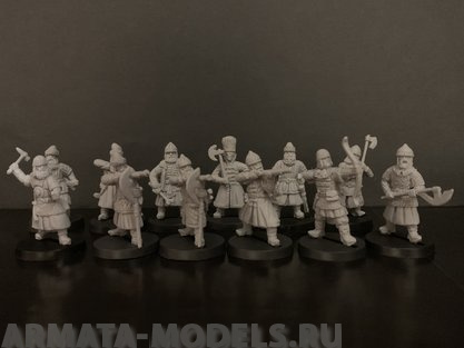 3300ТБ Солдатики, пешие русские стрельцы, 28 мм, смола, 2-я половина 16 в., проект Московия Три Богатыря