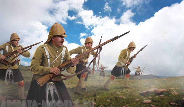 72M139ST Фигуры Highlanders in Attack 1899-1902 Strelets