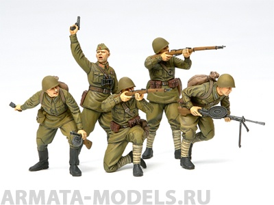 Набор фигурок 35311 Советские пехотинцы 1941-1942г. Пять фигур  Tamiya