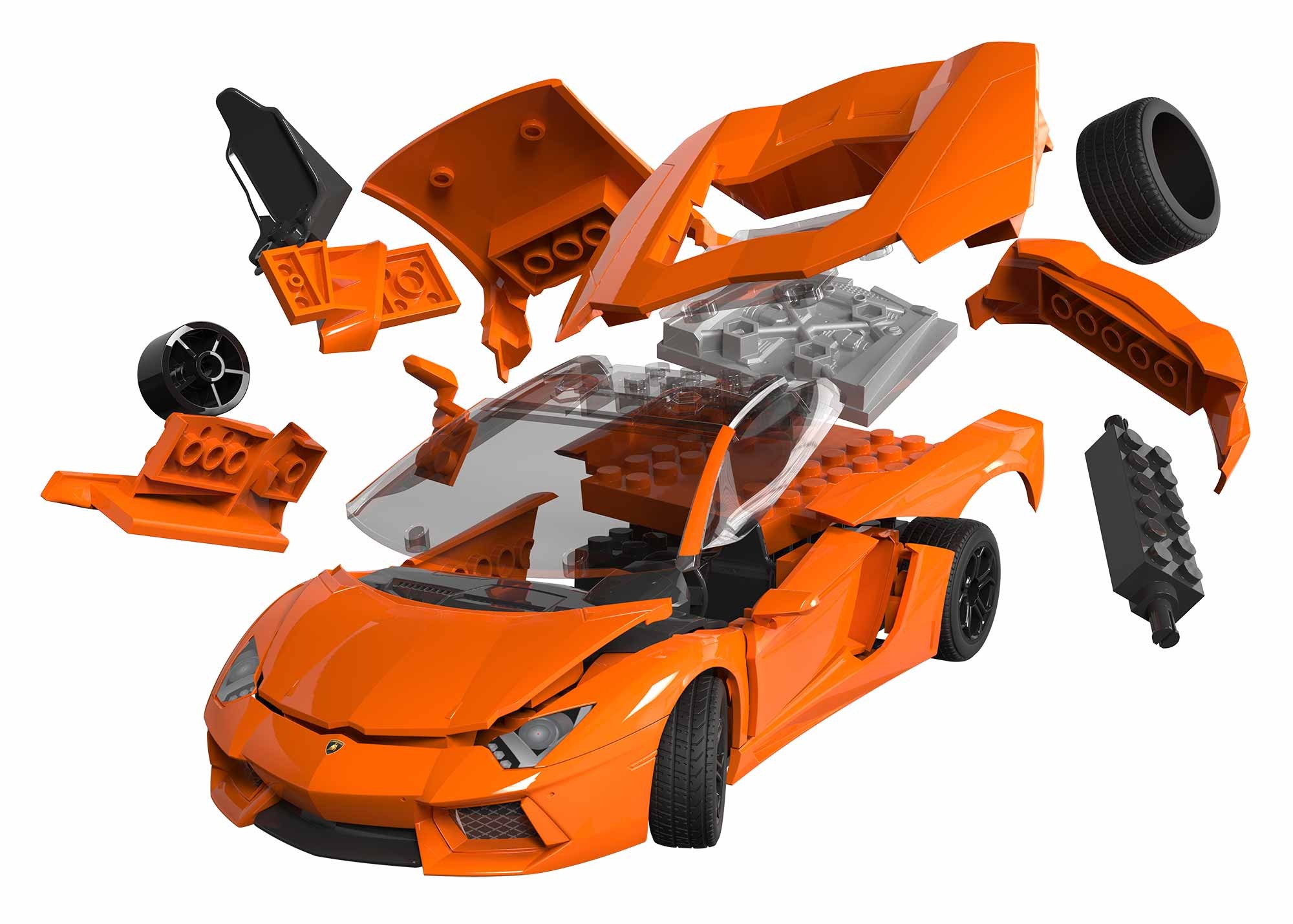 J6007 QUICKBUILD Lamborghini Aventador - Оранжевый Airfix