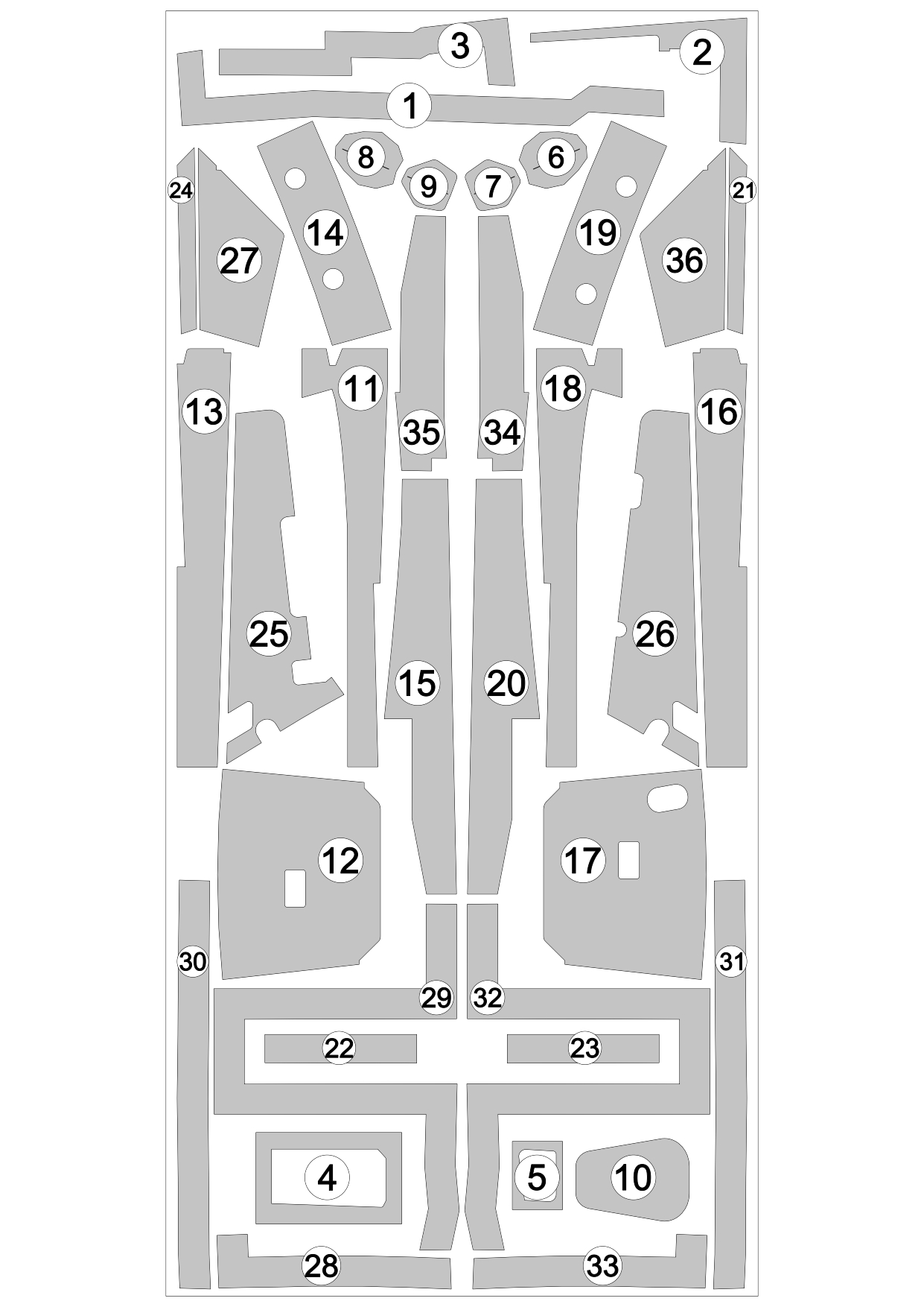 AM48129 Маска окрасочная расширенная, включая окраску сопел для Су-27, 1/48 
