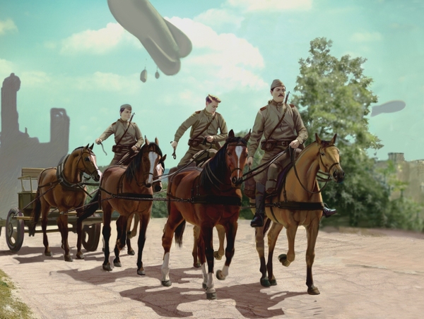 35482 Фигуры Советская дивизионная конская тяга (1943-1945 г.) ICM