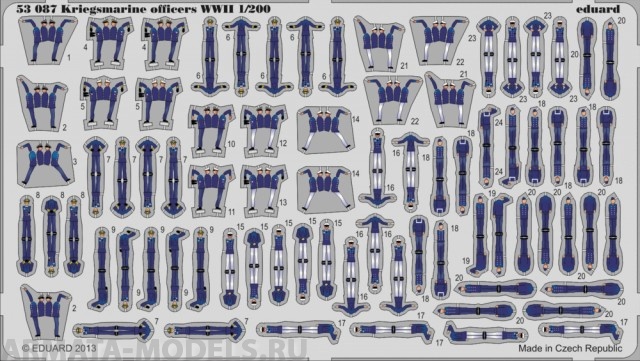 53087 Набор фототравления Kriegsmarine officers WWII S.A.(офицеры) for Trumpeter kit