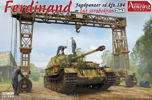 AH35A030 SD.Kfz184 FERDINAND & 16t STRABOKRAN Amusing Hobby