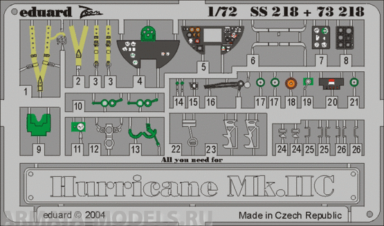 SS218 Фототравление Hurricane Mk.IIC For REVELL  kit