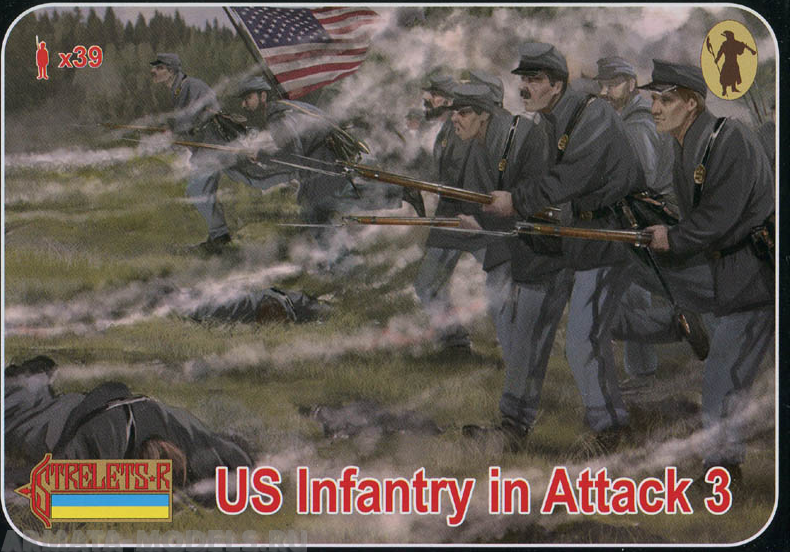 72179ST Фигуры US Infantry in Attack 3 1/72 Strelets, 1/72 Strelets