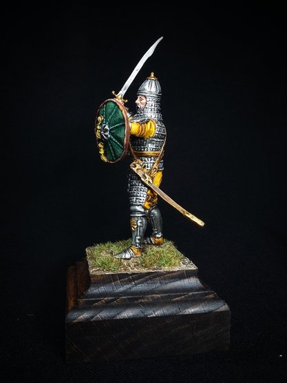 201ТБ ВИМ, пеший монгол военачальник с саблей, 54 мм Три Богатыря