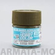 H304 Краска водоразбавляемая художественная т.м. MR.HOBBY  10мл  OLIVE DRAB FS34087