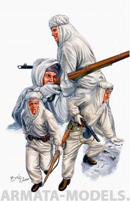 00414 Набор фигурок Советская пехота в зимних маскхалатах Trumpeter