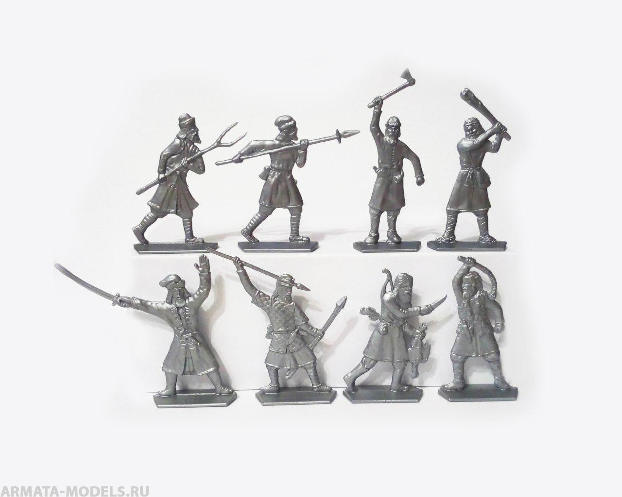 WAB003Silver Набор фигур Крестьяне (серебристый) Воины и Битвы