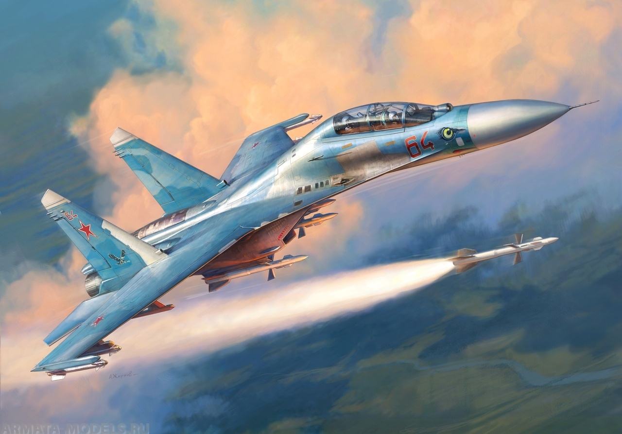 7294 Учебно-боевой самолет СУ-27УБ 1/72 Звезда