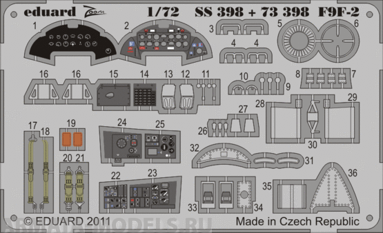 SS398 Фототравление F9F-2 S.A. For Hobby Boss