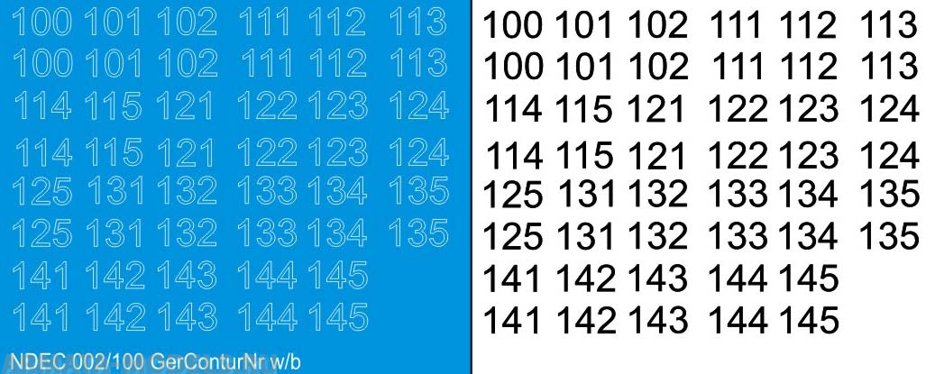 NDEC002/100 Современные бортовые номера на немецкую БТТ. Цвет – контур белый +черный
