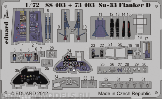 SS403 Фототравление Su-33 Flanker D S.A. for Hasegawa