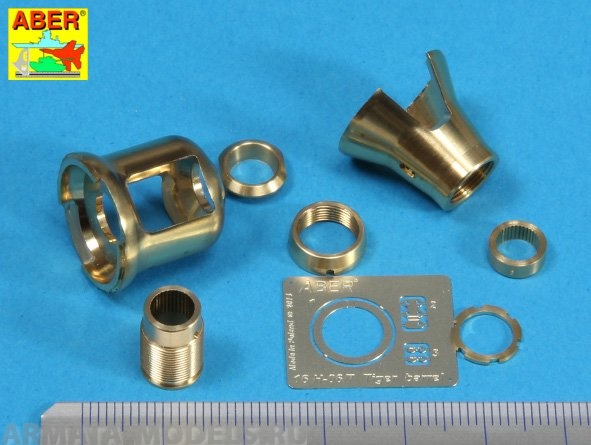 ABR-16-L-08  Дополнения для  Early muzzle brake used on German 8,8cm barrel Tiger I- early and Tiger II (Porsche turret)  для Tamiya/Trumpeter 1/16