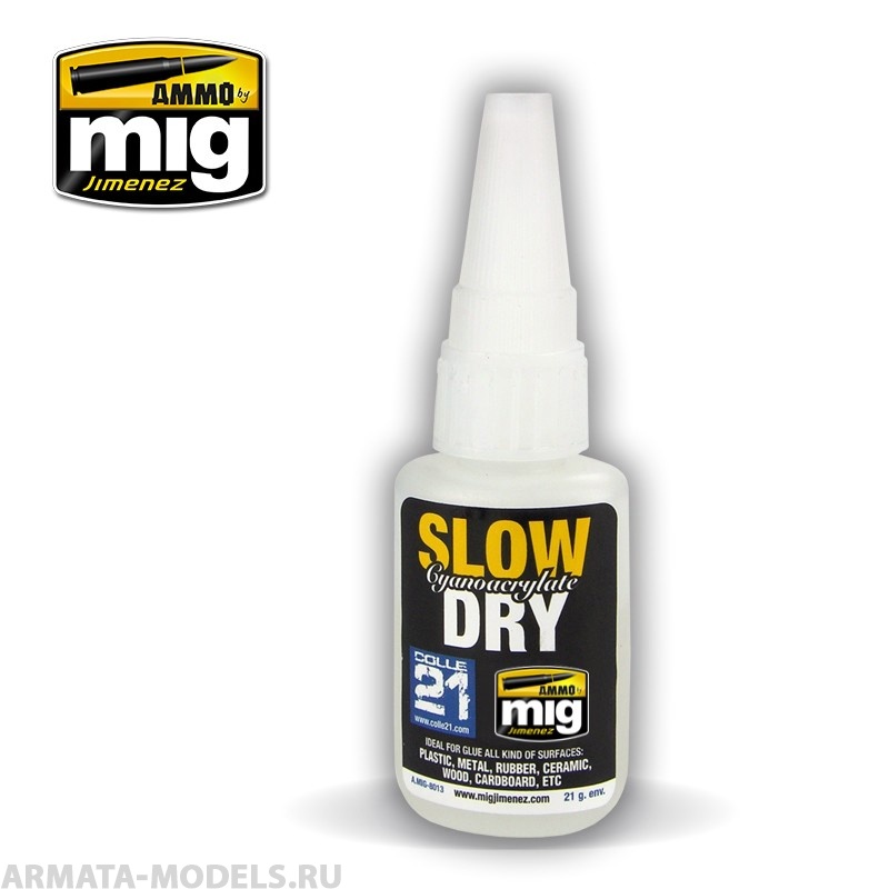 AMIG8013 Ammo Mig Супер-клей цианакрилатный медленного высыхания SLOW DRY CYANOACRYLATE