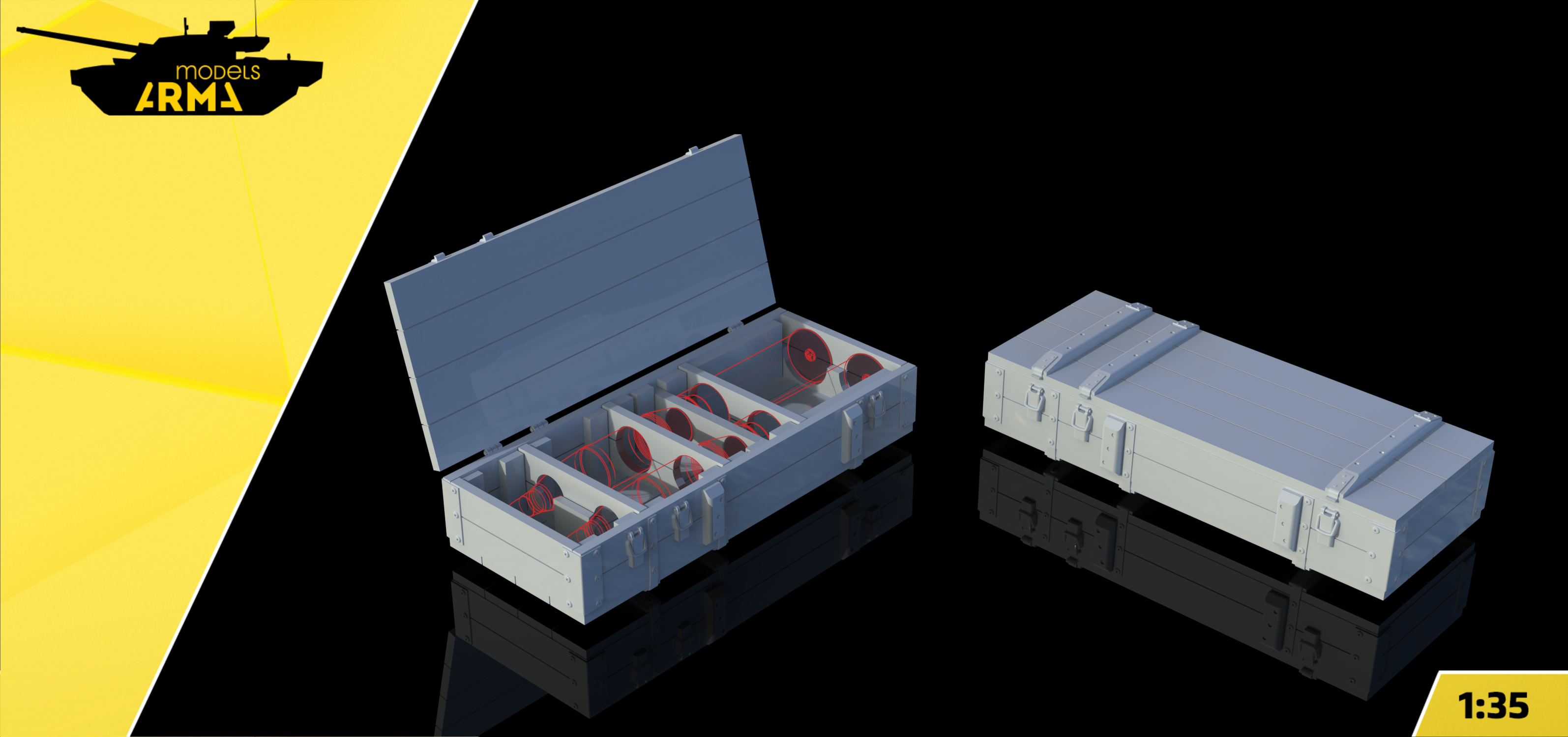 AM35856 Миниатюра Ящик пустой для снарядов 122мм 1 шт. Arma Models