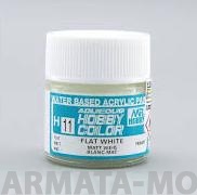 H011  Краска водоразбавляемая художественная т.м. MR.HOBBY  10мл  FLAT WHITE