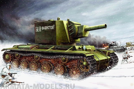 00311 Танк КВ-2 с башней МТ-1  Trumpeter