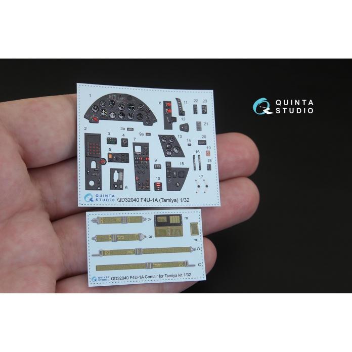QD32040 3D Декаль интерьера кабины F4U-1A Corsair (для модели Tamiya)