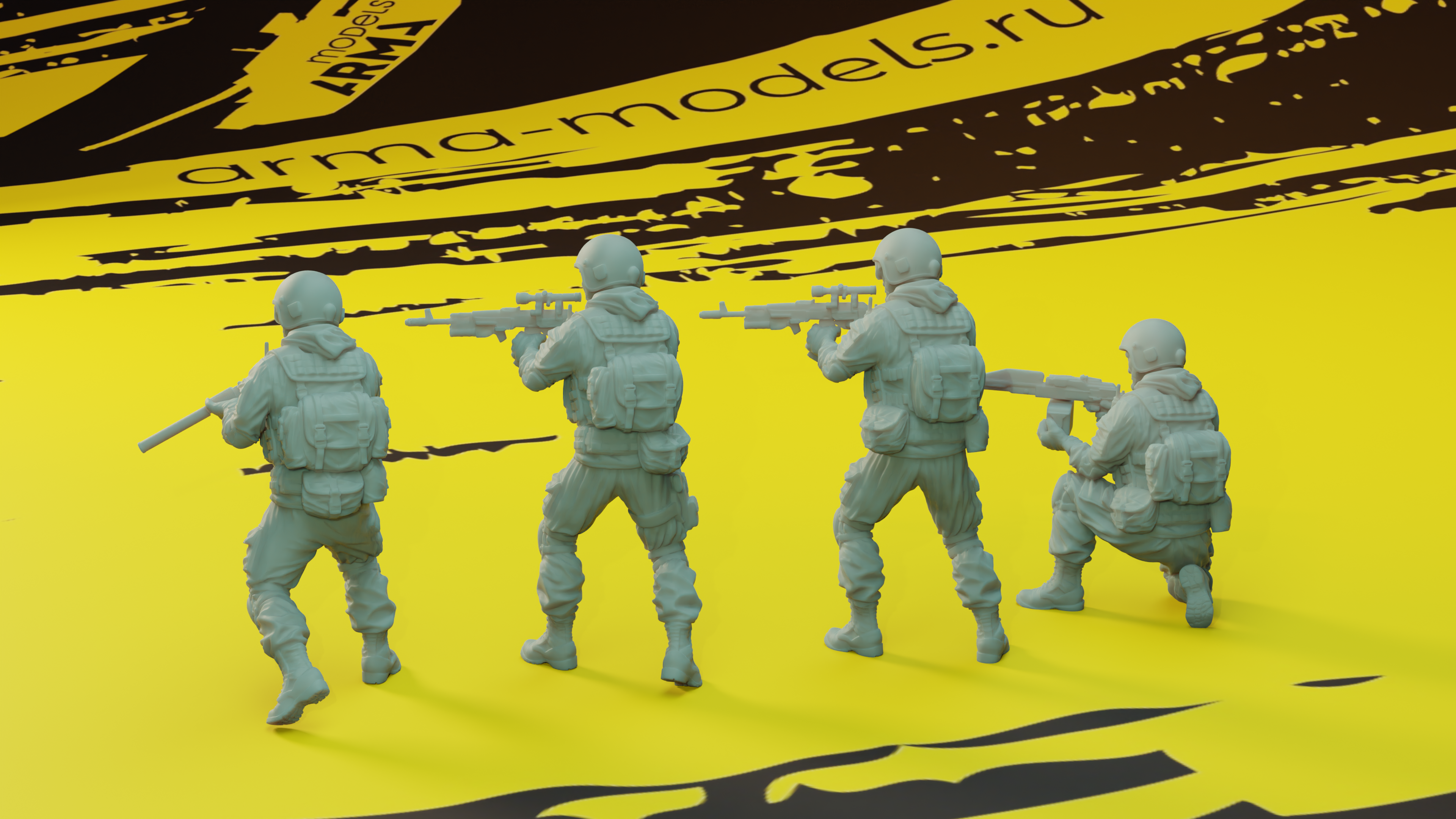 AM72182 Набор современных российских бойцов (4 шт) (Не для свободной продажи) Arma Models