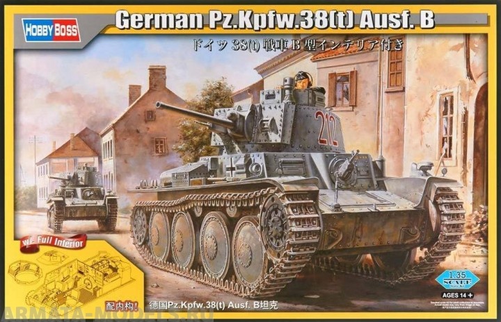 80141 Танк German Panzer Kpfw.38(t) Ausf.B 1/35 Hobby Boss