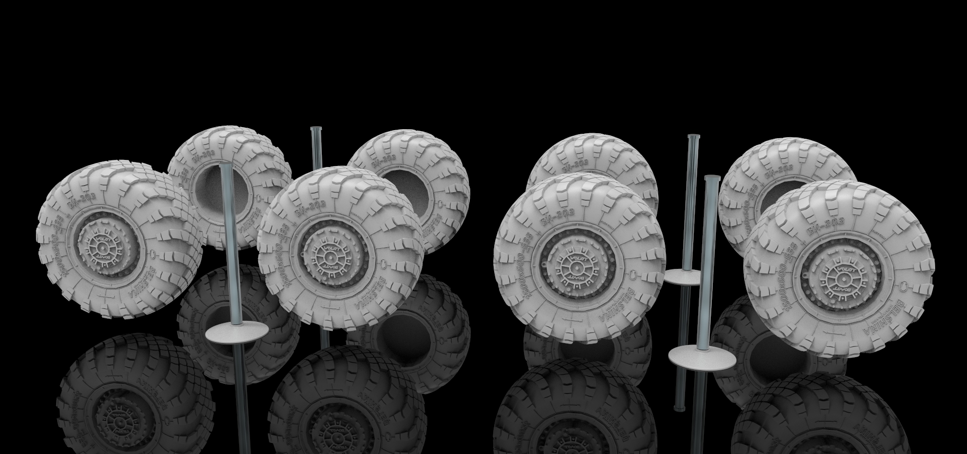 AM7306 Колеса для С-400 без нагрузки, 1/72