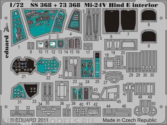 SS368 Фототравление Mi-24V Hind E интерьер цветной для модели фирмы Звезда