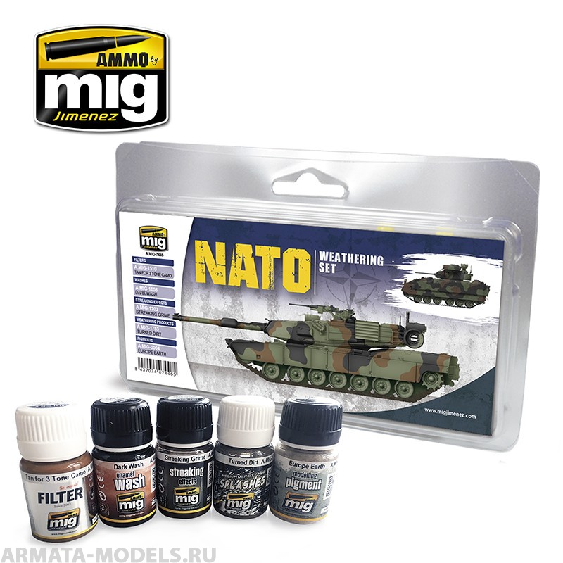 AMIG7446 Ammo Mig Набор для создания реалистичных эффектов (везеринга) NATO WEATHERING SET