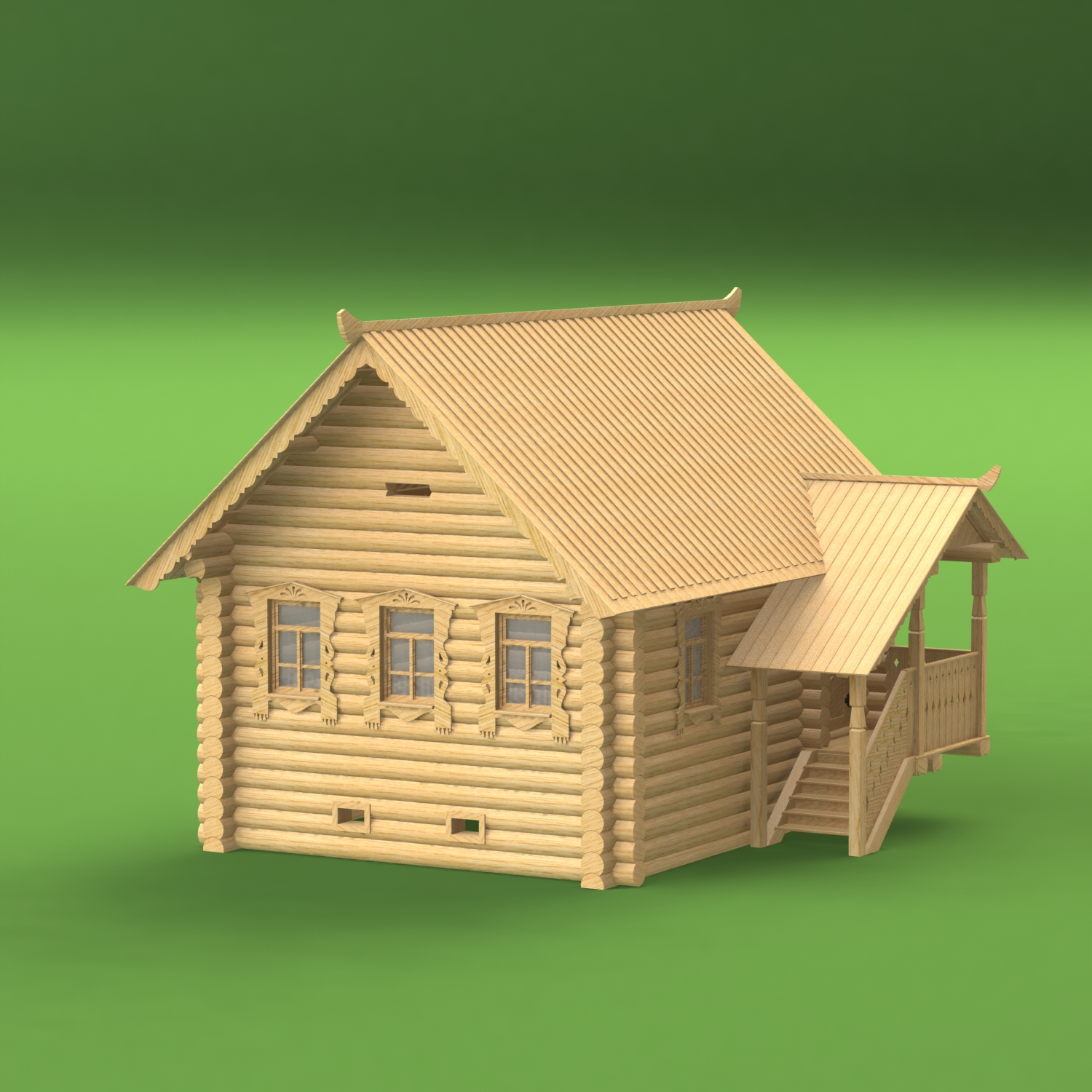 3503 сборная деревянная модель Деревенская изба СВ Модель