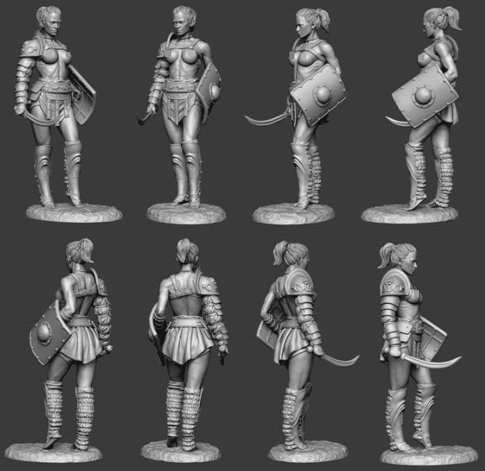 CHM-120.005. Миры Фэнтези: Гладиатриса. 120 мм. Материал -смола. Chronos Miniatures
