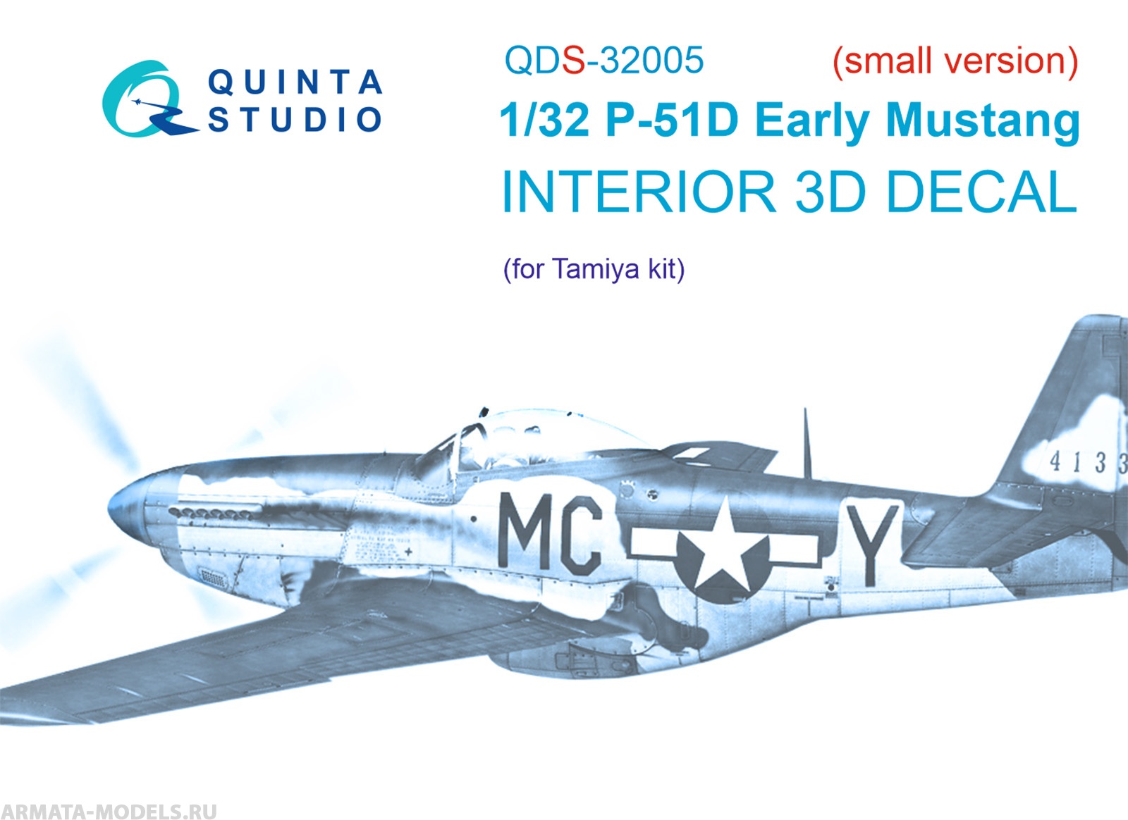 QDS-32005 3D Декаль интерьера кабины P-51D (Early) (Tamiya) (малая версия)