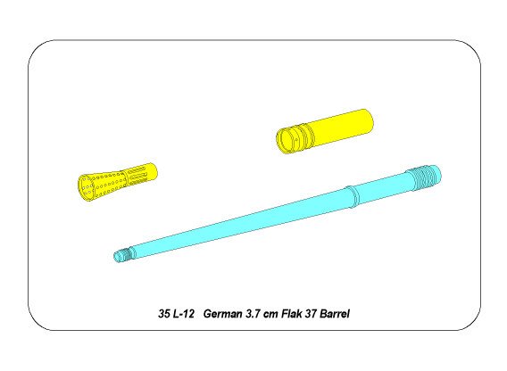 ABR-35-L-12  Дополнения для  German 3,7 cm Flak 37 Barrel для  1/35