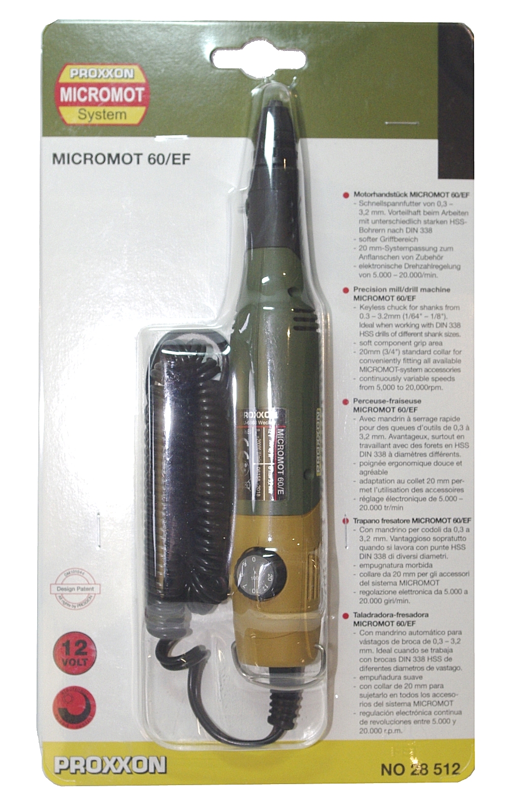 PRO28512 Бормашина Proxxon MICROMOT 60/EF