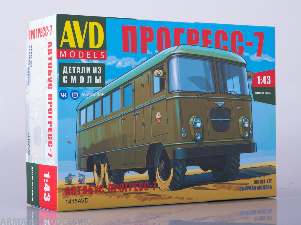1415AVD Сборная модель Штабной автобус Прогресс-7 AVD Models