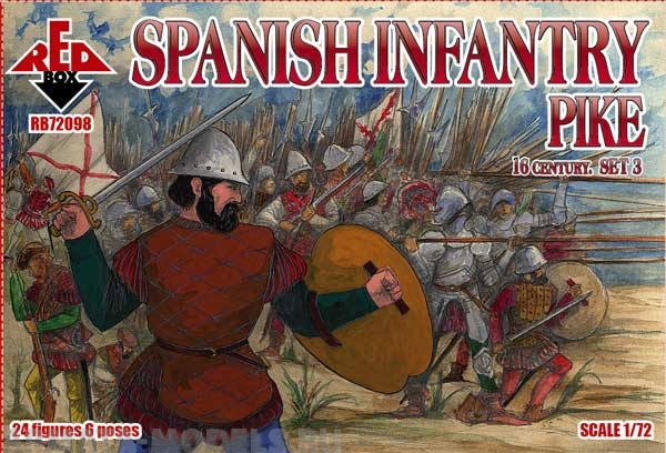 RB72098 Фигуры Spanish Infantry (Pikes). Set 3. 16 century Red Box
