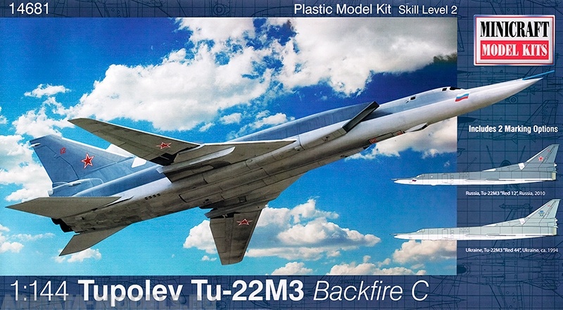 14681 Бомбардировщик TU-22M3 Backfire USSR with 2 marking options MINICRAFT