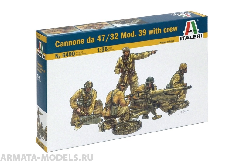 6490ИТ Пушка 47/32 Мод.39 с расчетом Italeri