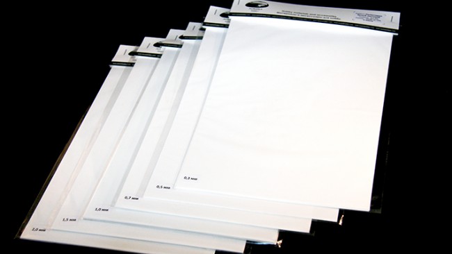 AH0011 Полистирол листовой белый 0,5 мм 3 листа 20х30 см