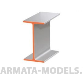 EVG279 Двутавр пластиковый 9,5х3,8 мм, 2 шт/уп.