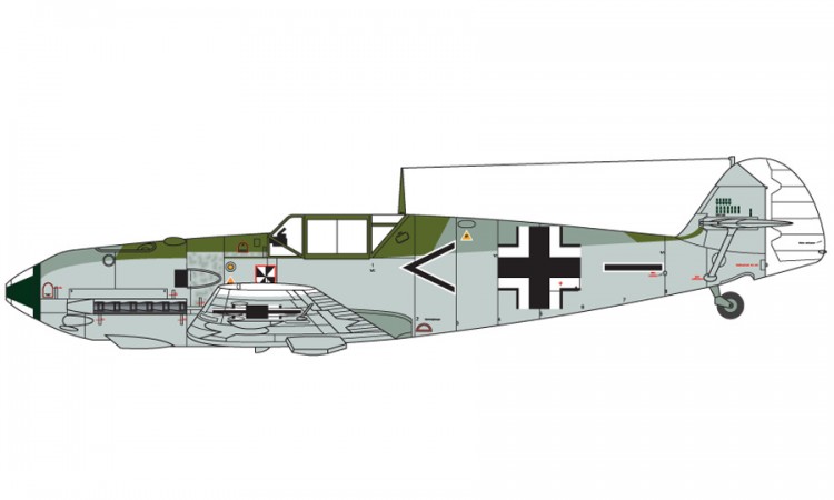 A01008  Самолет Messerschmitt Bf109E Airfix