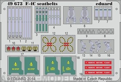 49673 Фототравление F-4C seatbelts. (цветное фтд на кресла)  For Academy kit
