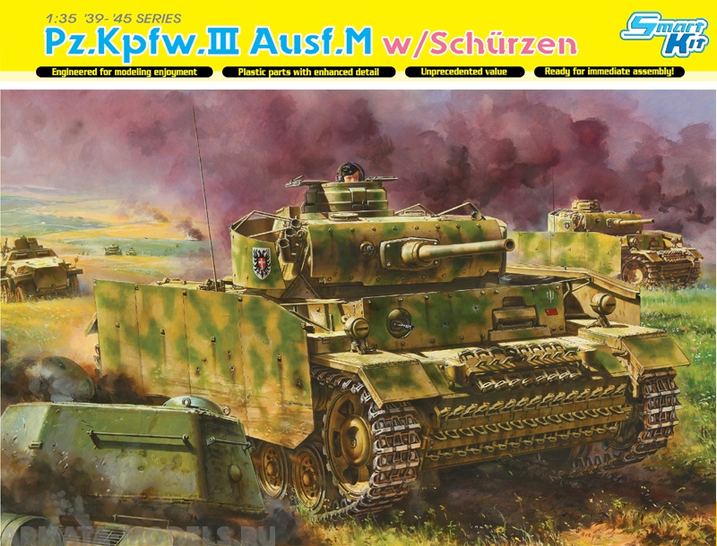 6604Д 1/35 Танк Pz.III Ausf.M с дым.шашками Dragon