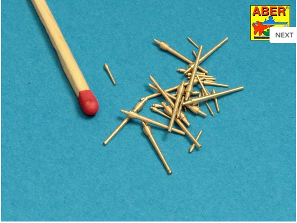 ABR-1:350-L-76 Набор стволов  Barrels set for Russian Cruisier “Varyag”: 152mm x 12; 75mm x 12; 47mm x 10; 37mm x 2 для Zvezda model