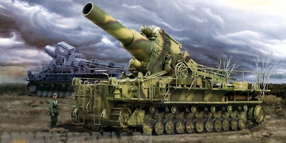 00215 Пушка  Карл 040/041  Trumpeter