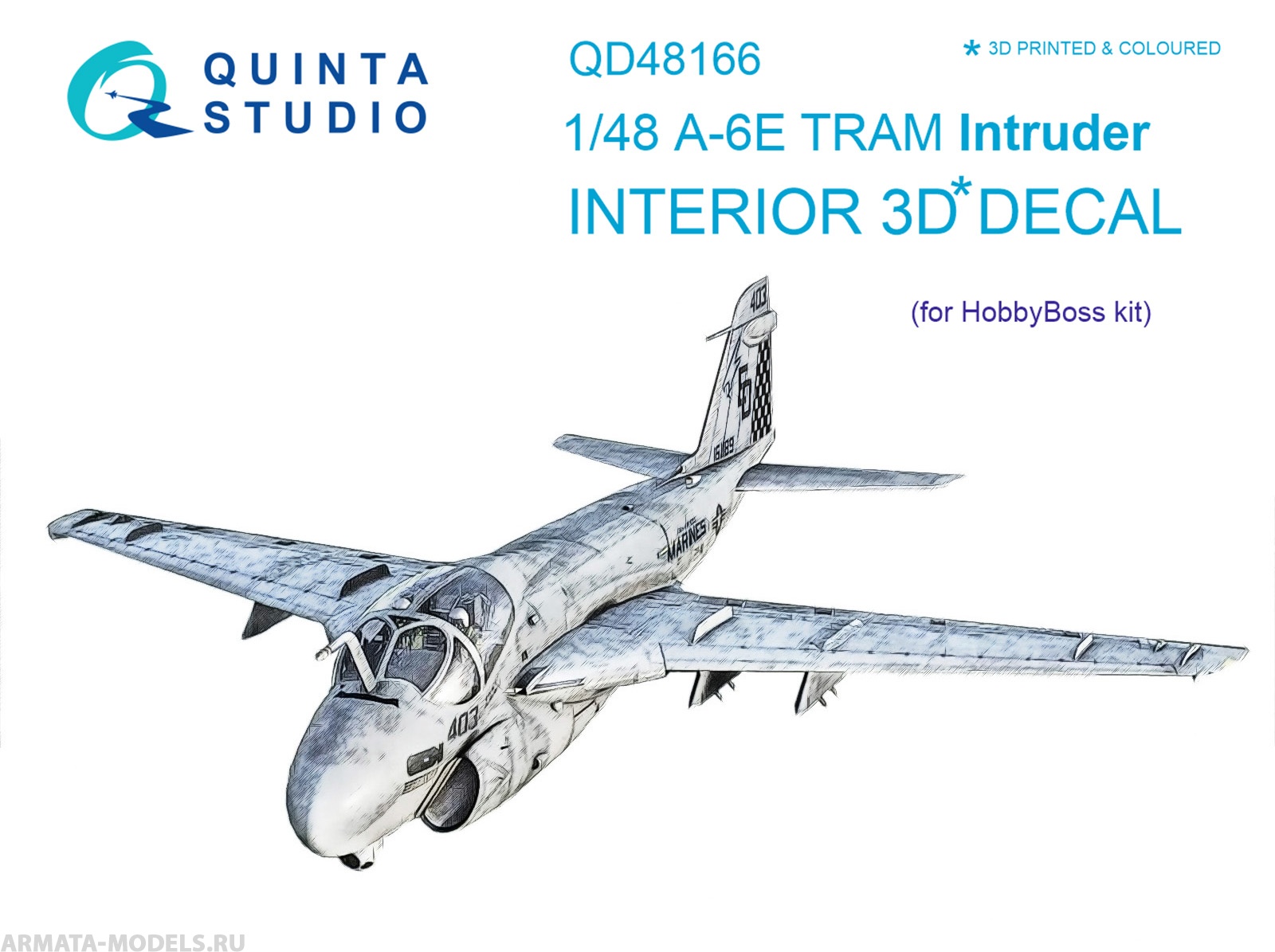 QD48166 3D Декаль интерьера кабины A-6E TRAM Intruder (для модели HobbyBoss)